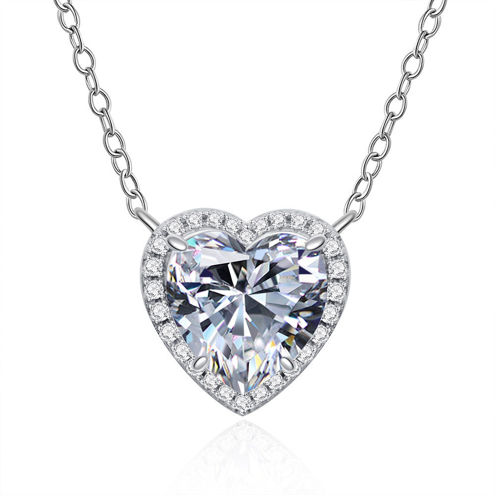 Stream Popular Luxury Shining Heart-Shaped Pendant Necklace